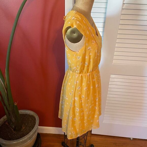 COLLECTIVE CONCEPTS | yellow dress with pattern XS Petite - Picture 4 of 7